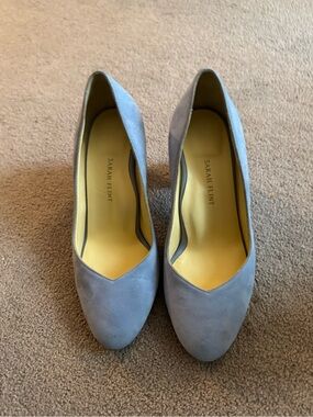 Sarah Flint Powder Blue Suede V-Notch Pump